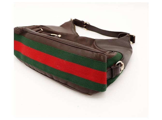 Gucci Borsa Hobo Horsebit Marrone - vista 7