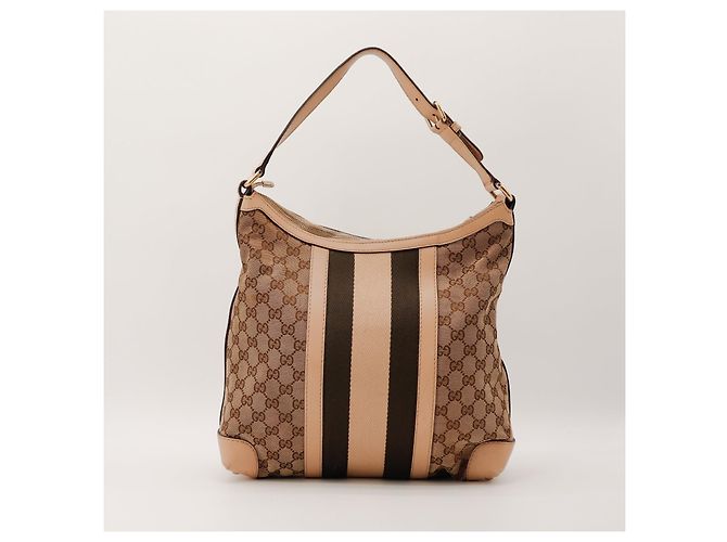 Gucci Borsa a tracolla in tela monogramma GG Marrone Beige - vista 3