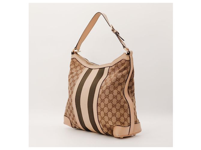 Gucci Borsa a tracolla in tela monogramma GG Marrone Beige - vista 4