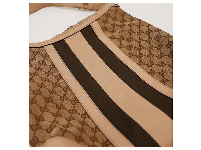 Gucci Borsa a tracolla in tela monogramma GG Marrone Beige - vista 6