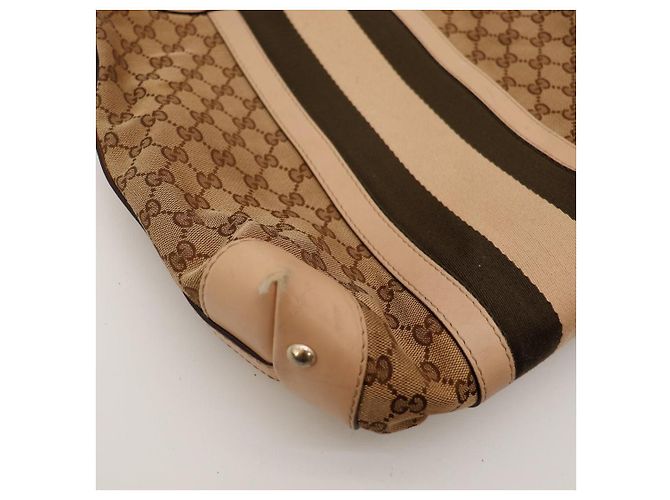 Gucci Borsa a tracolla in tela monogramma GG Marrone Beige - vista 7