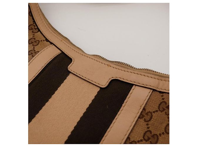 Gucci Borsa a tracolla in tela monogramma GG Marrone Beige - vista 8