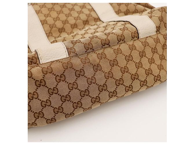Gucci Monogram Canvas Bamboo Handle Tote Bag Brown Beige - view 8