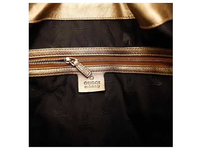 Gucci Borsa Hobo Monogram Bamboo Tassel Marrone D'oro - vista 10