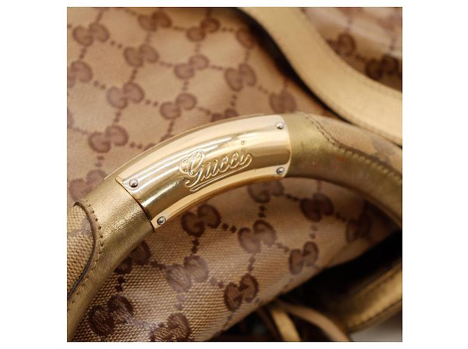 Gucci Borsa Hobo Monogram Bamboo Tassel Marrone D'oro - vista 8
