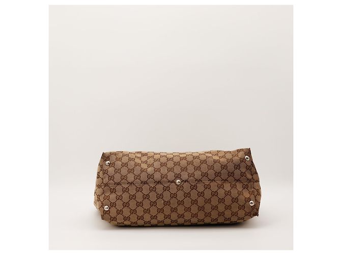 Gucci Bolso Tote de Lona Monograma GG Castaño - vista 5