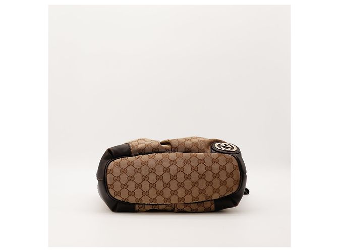 Gucci Sac Cabas GG Supreme Toile Monogramme et Cuir Marron - vue 5