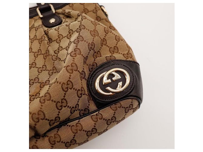 Gucci Sac Cabas GG Supreme Toile Monogramme et Cuir Marron - vue 6