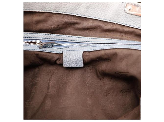 Gucci Borsa Shopper Monogram Canvas Bamboo Marrone Grigio - vista 8
