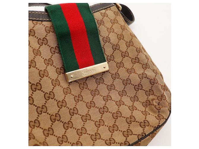 Gucci Borsa Hobo in Tela Monogramma GG Marrone Rosso Verde - vista 6
