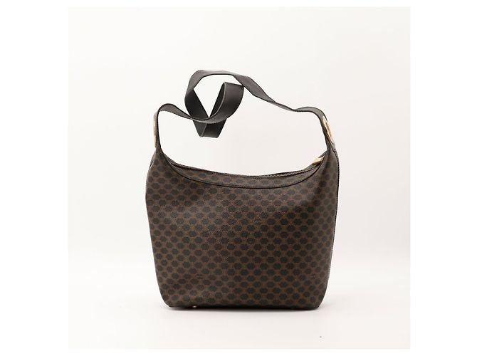 Céline Celine Borsa a tracolla motivo Macadam Marrone Nero - vista 3
