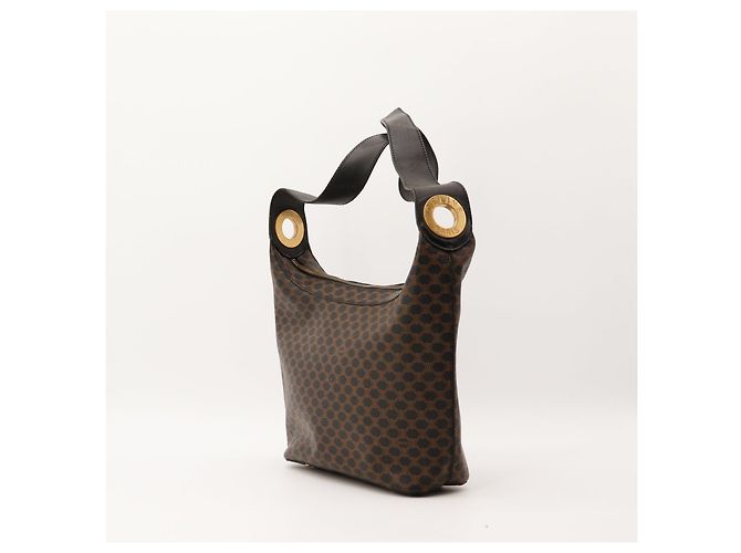 Céline Celine Borsa a tracolla motivo Macadam Marrone Nero - vista 4