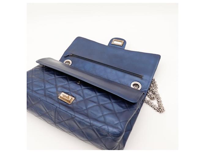 Chanel Classic Flap Medium Bag Navy Blue Lambskin - view 11