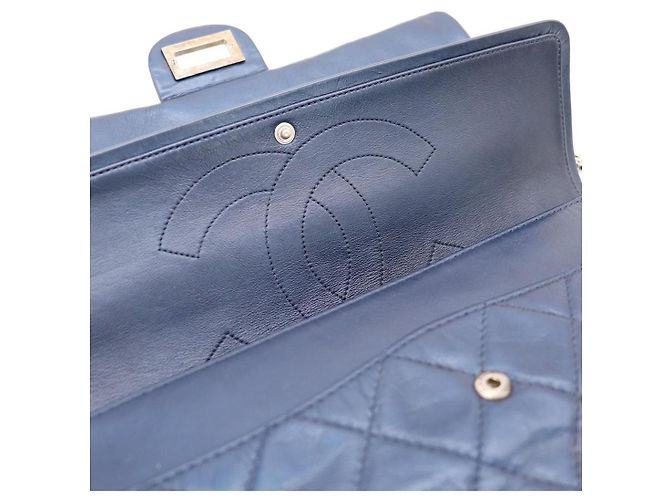 Chanel Classic Flap Medium Bag Navy Blue Lambskin - view 12
