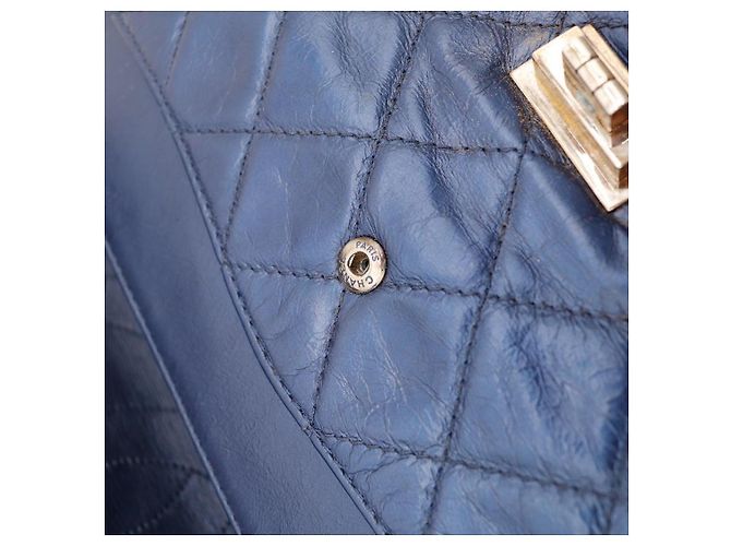 Chanel Classic Flap Medium Bag Navy Blue Lambskin - view 13