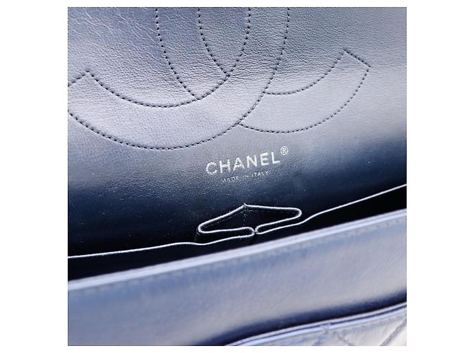 Chanel Classic Flap Medium Bag Navy Blue Lambskin - view 14