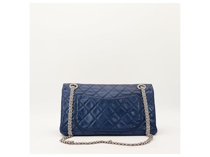 Chanel Classic Flap Medium Bag Navy Blue Lambskin - view 3