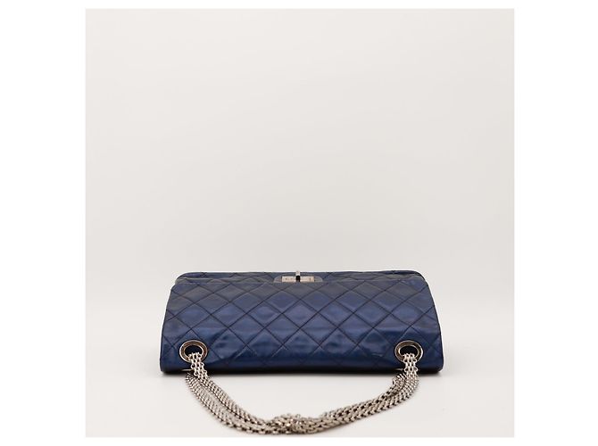 Chanel Classic Flap Medium Bag Navy Blue Lambskin - view 5