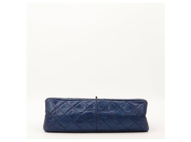 Chanel Classic Flap Medium Bag Navy Blue Lambskin - view 6