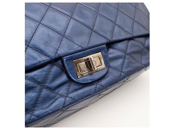 Chanel Classic Flap Medium Bag Navy Blue Lambskin - view 7
