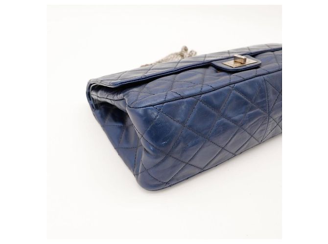 Chanel Classic Flap Medium Bag Navy Blue Lambskin - view 9