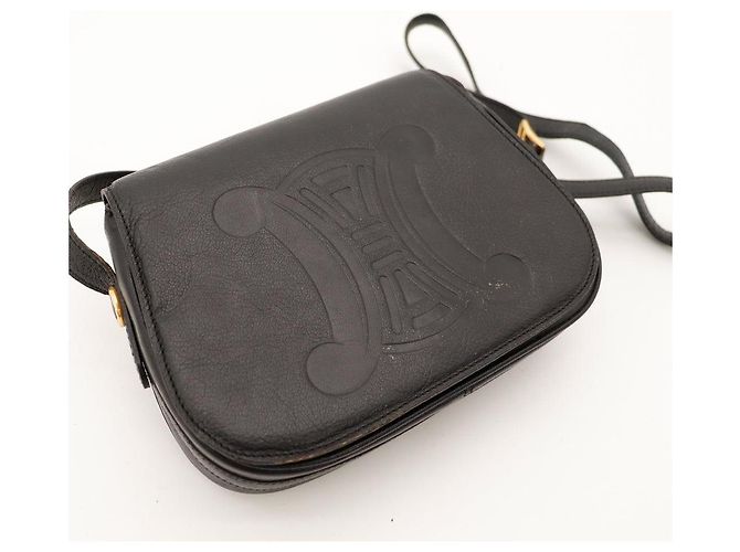 Céline Celine Bolsa de Ombro Triomphe Preto - vista 6