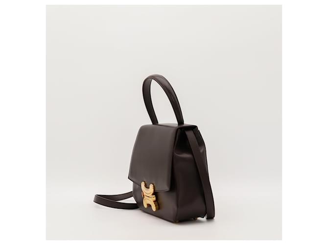 Céline Borsa Celine Triomphe in pelle Marrone - vista 2