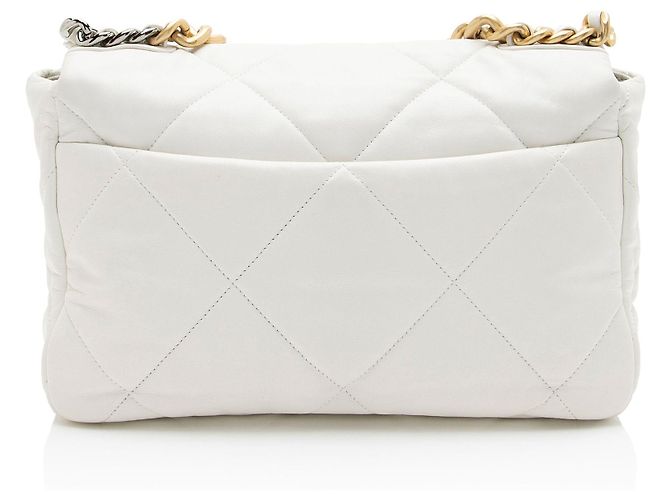 Gabrielle Bolsa de ombro Chanel Lambskin 19 Large Flap Branco - vista 3