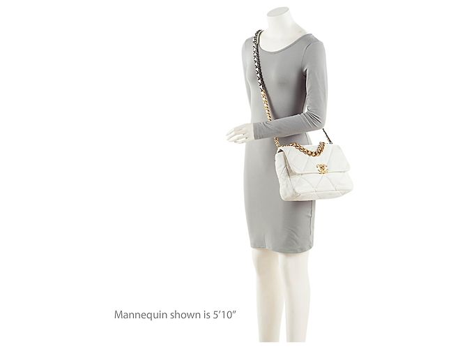 Gabrielle Bolsa de ombro Chanel Lambskin 19 Large Flap Branco - vista 5