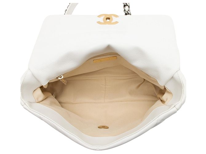 Gabrielle Bolsa de ombro Chanel Lambskin 19 Large Flap Branco - vista 7