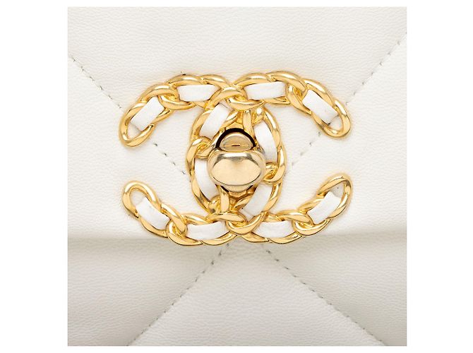 Gabrielle Bolsa de ombro Chanel Lambskin 19 Large Flap Branco - vista 9