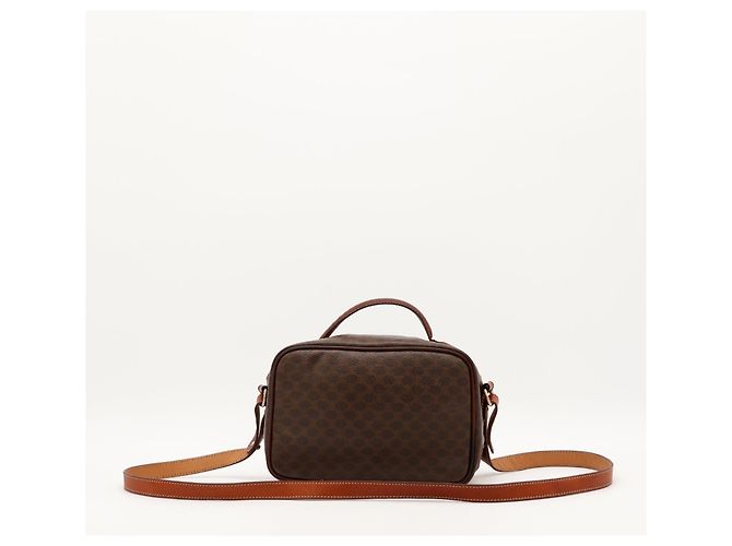 Céline Celine Borsa a tracolla in tela monogram Macadam e pelle Marrone Monogramma - vista 3