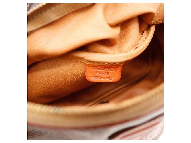 Céline Celine Borsa a tracolla in tela monogram Macadam e pelle Marrone Monogramma - vista 8