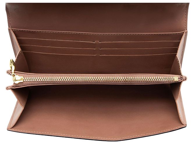 Portafoglio Sarah Monogram Vernis Louis Vuitton Marrone Beige - vista 5