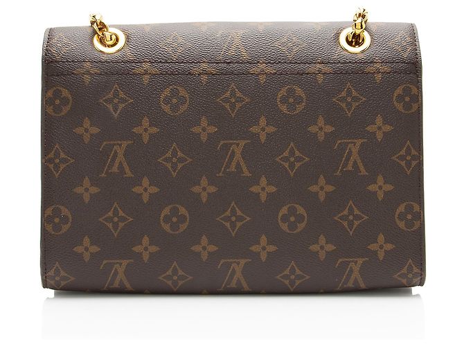 Borsa Victoire Chain in tela Monogram Louis Vuitton Marrone - vista 3