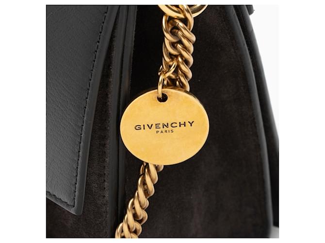 Borsa a tracolla GV3 Medium in pelle e scamosciato Givenchy Nero - vista 9