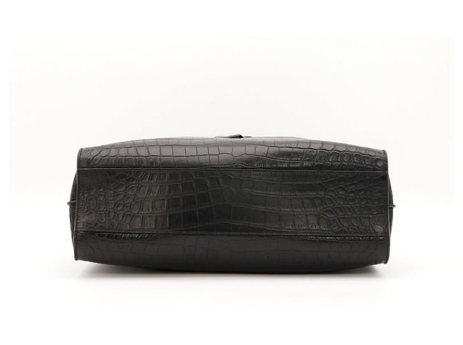 Saint Laurent Sac de Jour borsa in pelle stampa coccodrillo Nero - vista 5