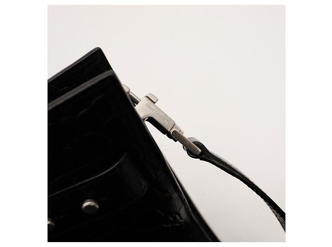 Saint Laurent Sac de Jour borsa in pelle stampa coccodrillo Nero - vista 9