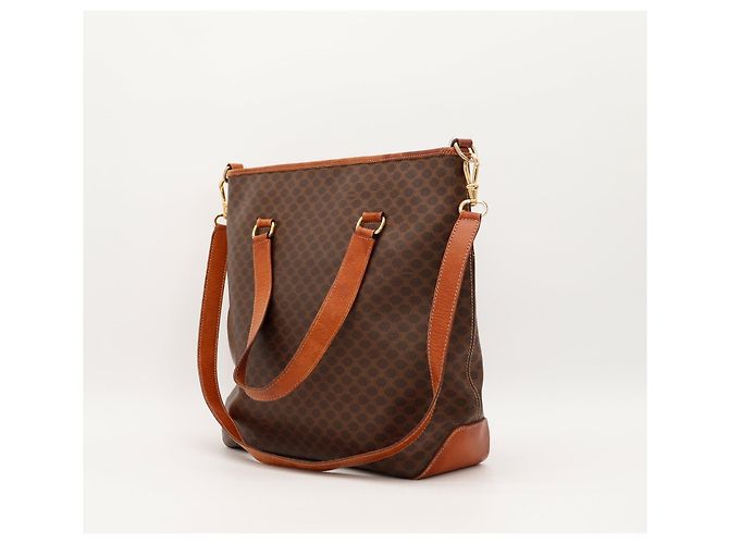 Céline Celine Macadam Canvas und Leder Shopper Braun Monogramm - Ansicht 2