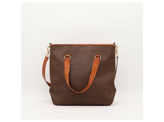 Céline Celine Macadam Canvas und Leder Shopper Braun Monogramm - Ansicht 3