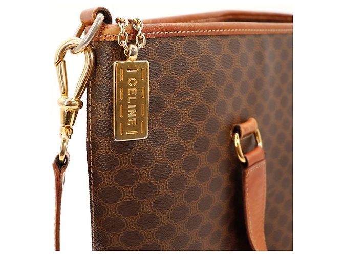 Céline Celine Macadam Canvas und Leder Shopper Braun Monogramm - Ansicht 7