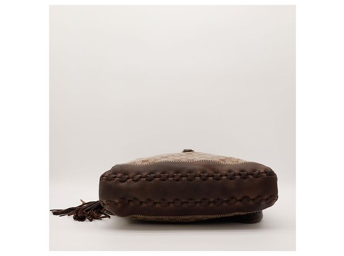 Gucci Borsa Hobo Monogramma GG con Nappa in Bambù Marrone - vista 5