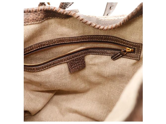 Gucci Borsa Hobo Monogramma GG con Nappa in Bambù Marrone - vista 9