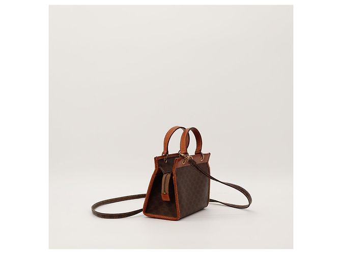 Céline Mini borsa Celine Triomphe in tela Marrone - vista 4