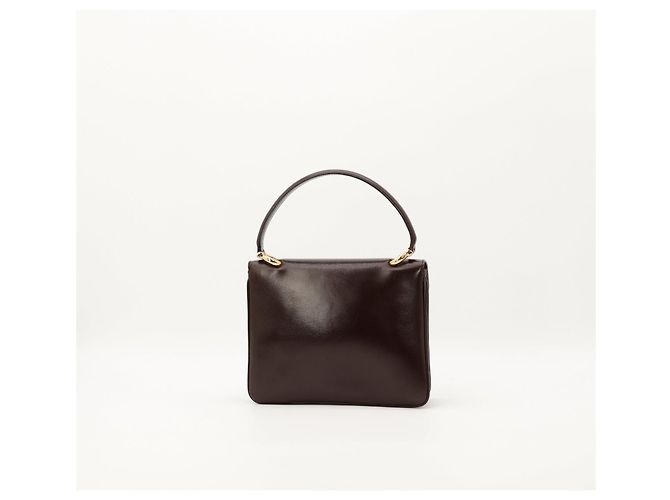 Céline Celine Triomphe Borsa a tracolla in pelle marrone scuro - vista 3