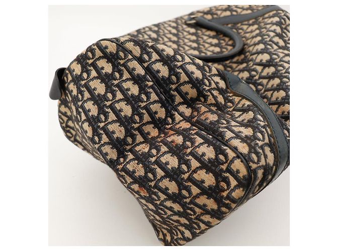 Christian Dior Borsa Boston Monogram Beige Blu scuro - vista 7