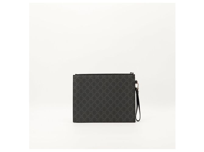 Gucci Pochette Monogramma Stampa Lupo Nero Rosso - vista 3