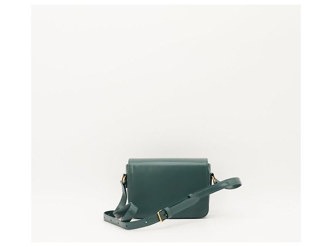 Céline Celine Triomphe Borsa a tracolla in pelle di vitello liscia color ottanio Verde - vista 3