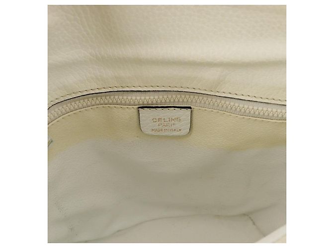 Céline Celine Piccola Borsa a Secchiello in Pelle Bianca Bianco - vista 10