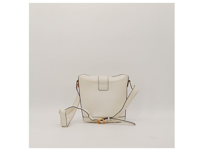 Céline Celine Piccola Borsa a Secchiello in Pelle Bianca Bianco - vista 3
